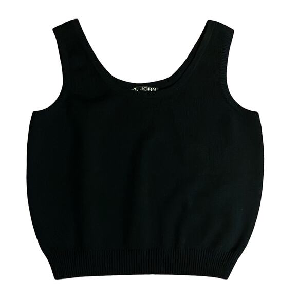 St. John Basics Santana Knit Sleeveless Scoop Neck Sweater Black Size M - Picture 5 of 5